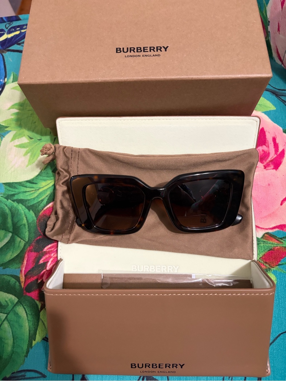 Burberry BE4476 Tortoise Shell Square Sunglasses for Women